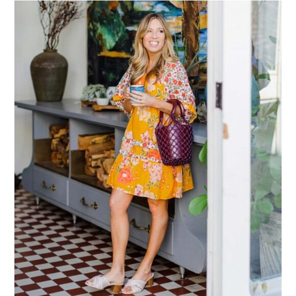 Roller Rabbit Semara Tamania Dress Floral‎ Boho Cotton Dress Small - Picture 1 of 14